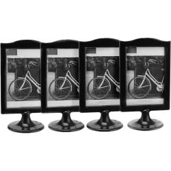Cadres photo verticaux double face, noir, lot de 4