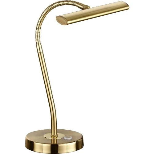 Lampe de table LED métal laiton mat, tactile, flexible - Vue principale