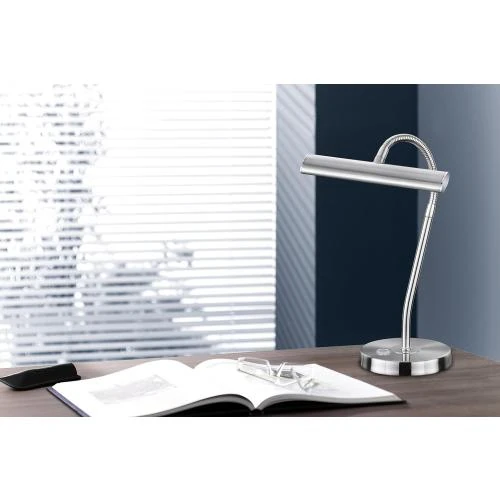 Zoom sur Lampe de table LED métal laiton mat, tactile, flexible