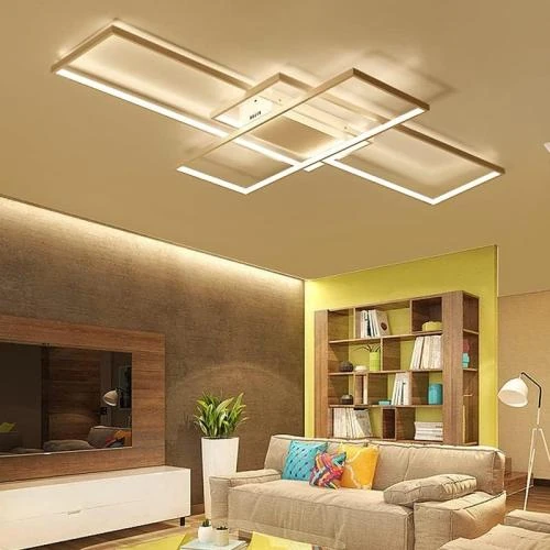 Détail de Plafonnier LED Moderne Dimmable Rectangulaire, Télécommande