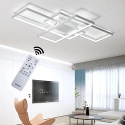 Plafonnier LED Moderne Dimmable Rectangulaire, Télécommande