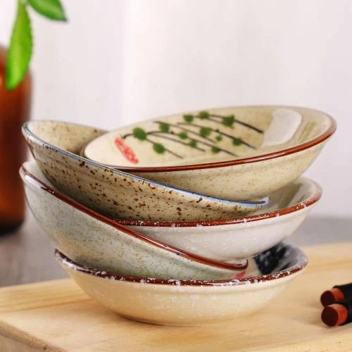 Zoom sur WHJY Assiettes en Porcelaine Japonaise, Set 5 pièces