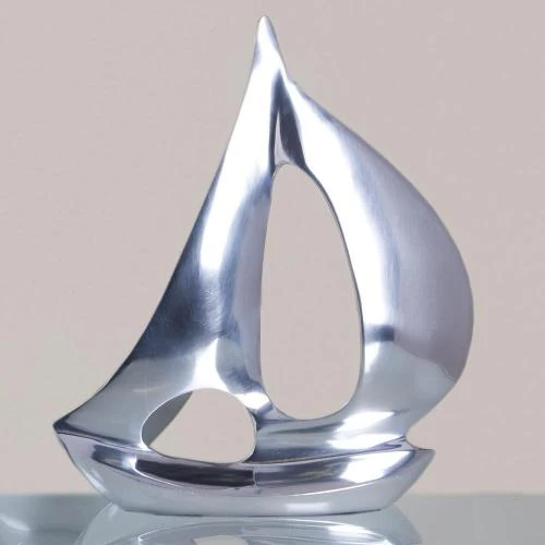 Sculpture Bateau à Voile Aluminium Poli CASABLANCA - Vue principale