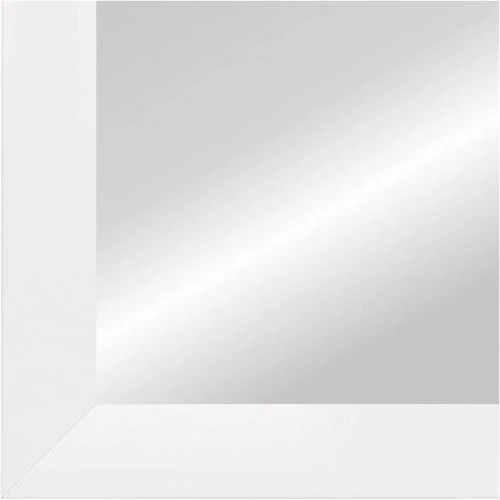 Zoom sur Miroir mural verre véritable Online Galleryking, blanc mat