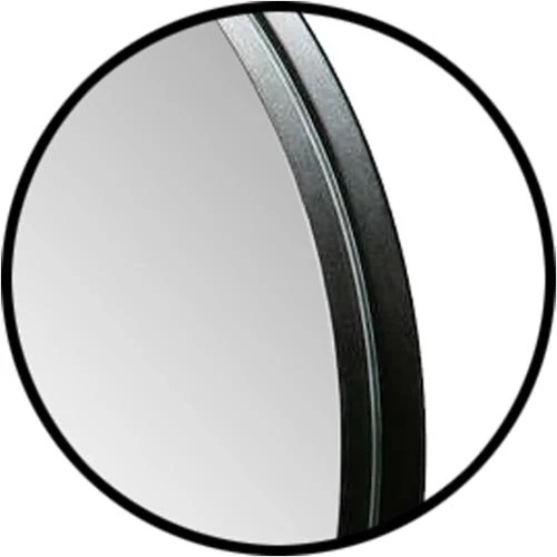 Détail de Miroir mural RAMIX, cadre aluminium noir, style loft