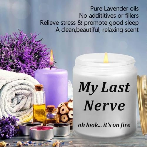 Zoom sur Cadeaux anniversaire femme, bougie My Last Nerve UDIKEFO