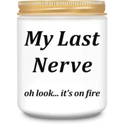 Cadeaux anniversaire femme, bougie My Last Nerve UDIKEFO