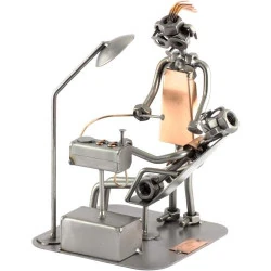 Figurine métal Dentiste Femme Steelman24, sculpture acier