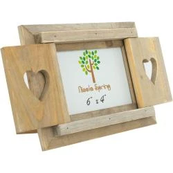 Cadre Photo Bois Volets Motif Coeur Nicola Spring