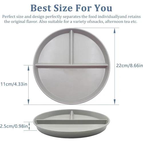 Détail de Assiettes Divisées CATELL, Incassables, Réutilisables, Sans BPA