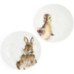 Wrendale Designs Lot 2 Assiettes Découper Lapin, Caneton