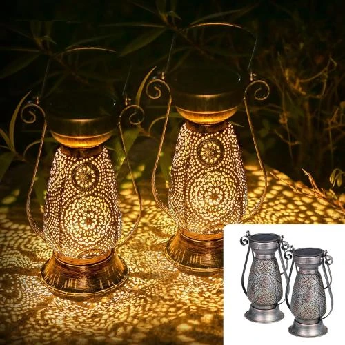 Lanternes solaires Go Rvitor, métal étanche, blanc chaud, jardin - Vue principale