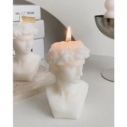 Bougie parfumée T-shin cire soja grecque, blanche, esthétique