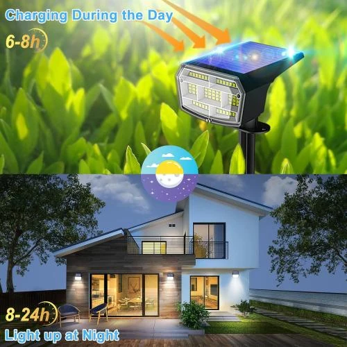 Détail de Spot Solaire Extérieur AXDUWAB, 59 LED, Étanche IP67