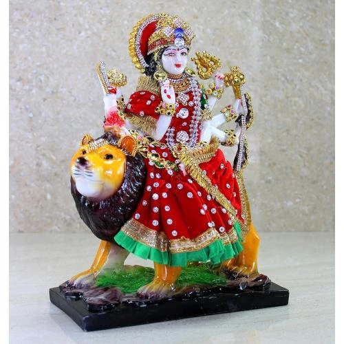 Détail de Maa Durga Murti, Statue Résine, Décor Pooja, Sculpture