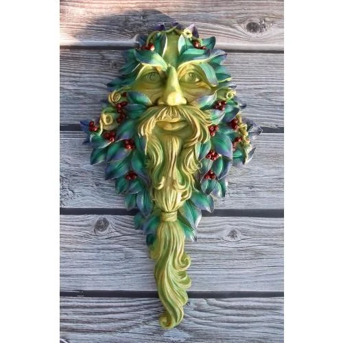 Détail de Plaque murale Greenman, Cernunnos, sculpture celtique décorative