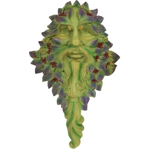 Plaque murale Greenman, Cernunnos, sculpture celtique décorative - Vue principale