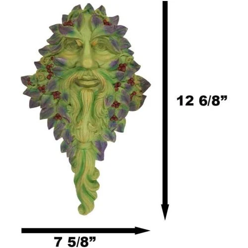 Zoom sur Plaque murale Greenman, Cernunnos, sculpture celtique décorative