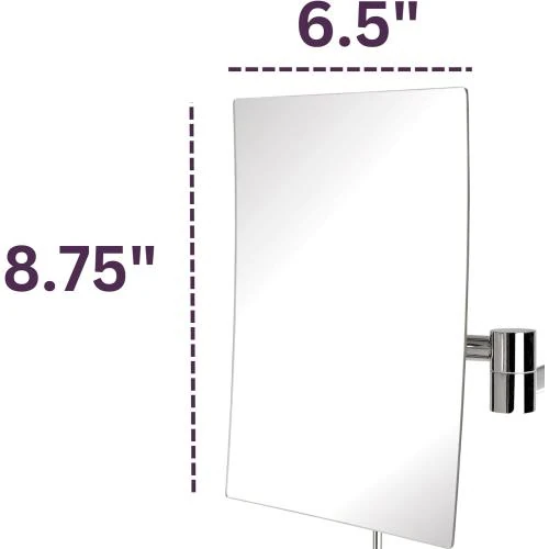Zoom sur Miroir mural rectangulaire Jerdon JRT695BK, noir