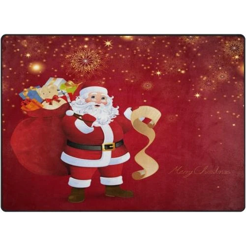 Détail de Tapis multicolore motif Père Noël, feu d'artifice