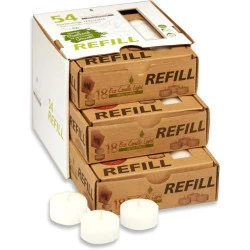 Bougies chauffe-plat Eco Ambiente, 54 unités, cire blanche