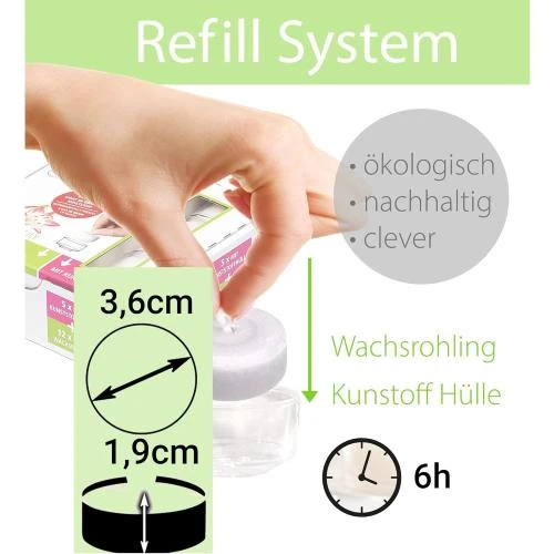 Détail de Bougies chauffe-plat Eco Ambiente, 54 unités, cire blanche