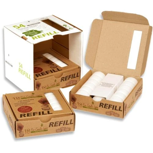Zoom sur Bougies chauffe-plat Eco Ambiente, 54 unités, cire blanche