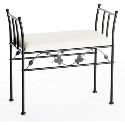 Banquette Pied de Lit Romantique Lolahome, Noir, Métal