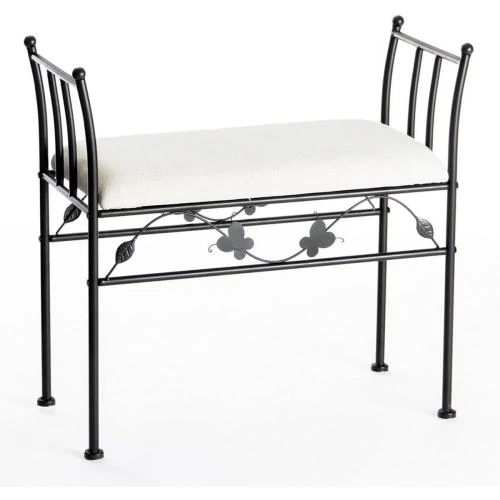 Banquette Pied de Lit Romantique Lolahome, Noir, Métal - Vue principale