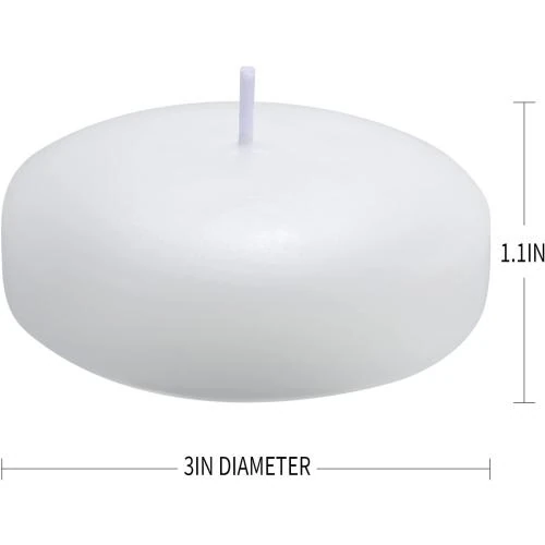 Détail de Bougies flottantes blanches non parfumées Flamecan, lot 12