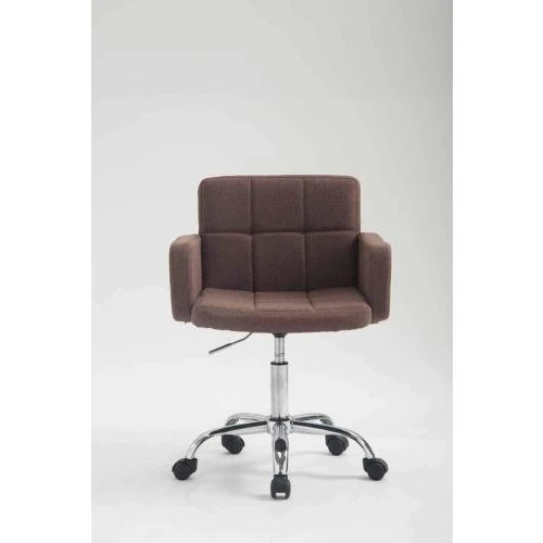 Zoom sur Tabouret de Travail CLP, Tissu, Pivotant 360°, Marron