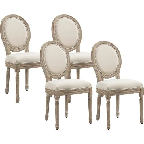 Chaises salle à manger, salon, Homcom, style Louis XVI - Vue principale