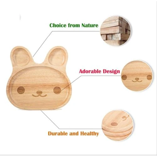 Détail de Assiettes Plates Bois Enfants TAMUME, Vaisselle Compartiments
