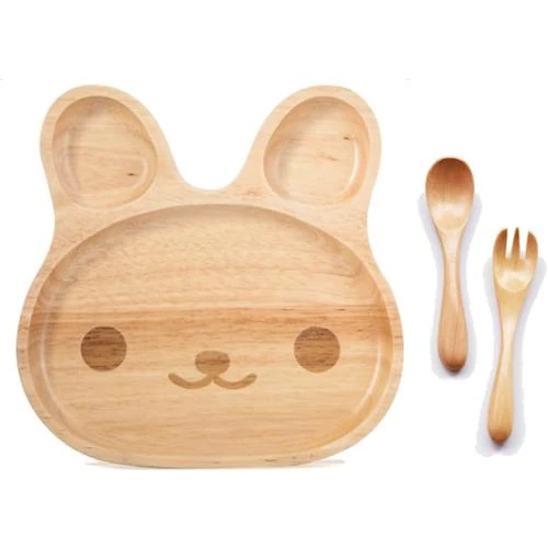 Assiettes Plates Bois Enfants TAMUME, Vaisselle Compartiments - Vue principale