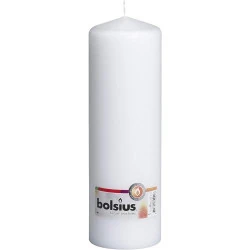 Bougies pilier Bolsius blanches, lot de qualité supérieure