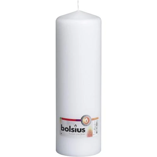 Bougies pilier Bolsius blanches, lot de qualité supérieure - Vue principale