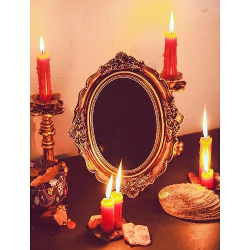Zoom sur Miroir de Sorcière Noir Nosadi, Outils de Scrying, Divination