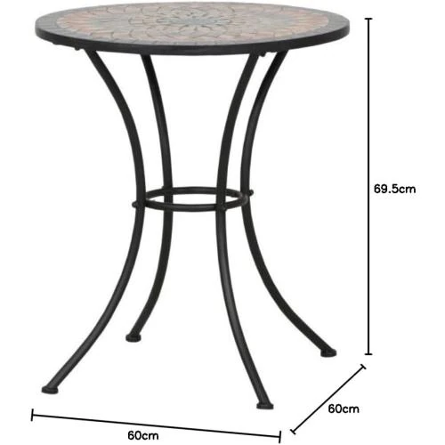 Détail de Table de Jardin Siena Garden Prato Acier Noir 60x60