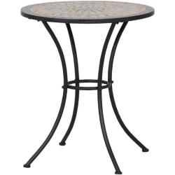 Table de Jardin Siena Garden Prato Acier Noir 60x60