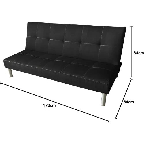 Zoom sur Canapé-lit 3 places Noir, confort et style moderne