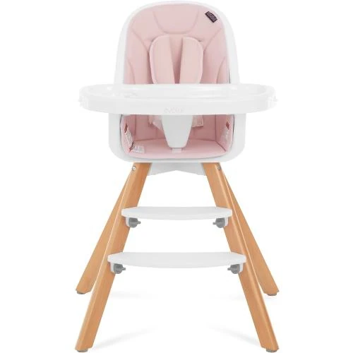 Chaise haute 2 en 1 Evolur Zoodle, Rose - Vue principale