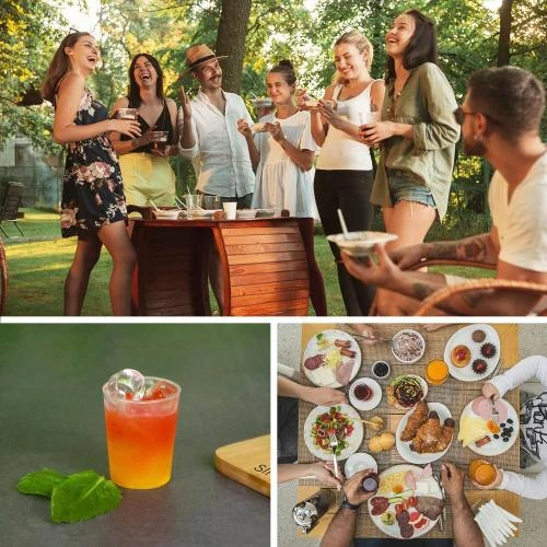 Zoom sur Verres à liqueur incassables Silverkitchen, 50 gobelets transparents