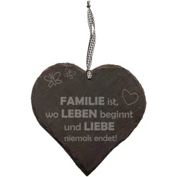 Spruchreif Gmbh, cœur ardoise gravé, décoration murale
