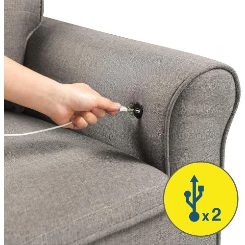 Zoom sur Zinus Sayan Canapé USB, Style Années 50, Gris Sable