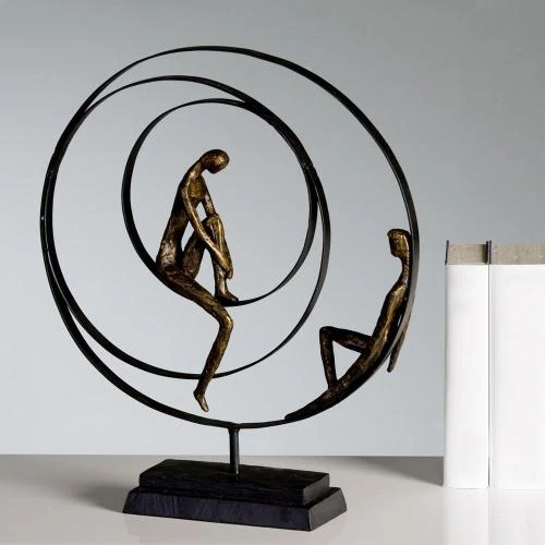 Détail de Sculpture Casablanca Patience, Bronze Élégant, Art Décoratif