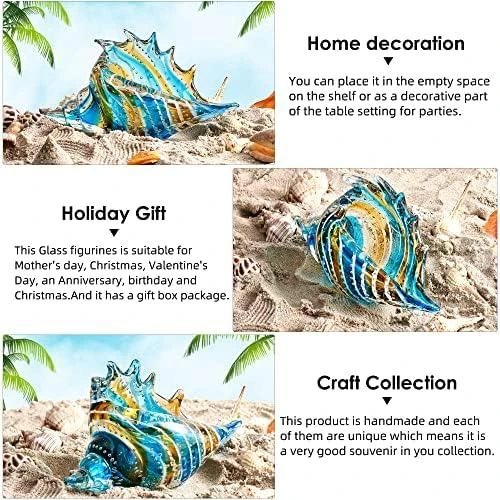Zoom sur Figurines de Conque en Verre Soufflé à la Main - Décoration Maison