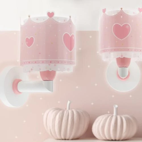 Détail de Applique Murale Enfant Dalber Little Queen Couronne Rose