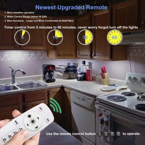 Zoom sur Lampes LED télécommandées, éclairage placard, luminosité réglable