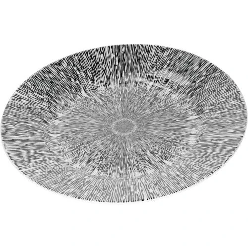Zoom sur Mambocat Set 6 Assiettes Plates Noir Blanc Design Moderne