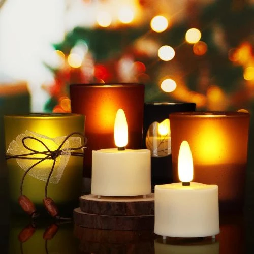 Détail de Bougies LED Rechargeables USB, Télécommande, Flamme Vacillante